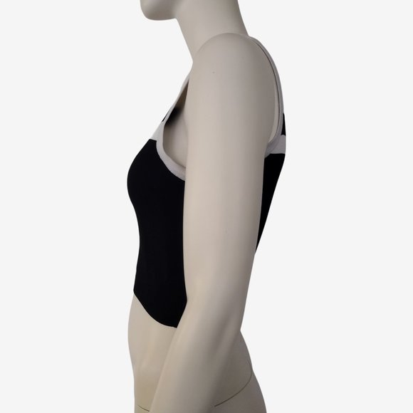 Forever 21 Black White Color Block Sleeveless Smooth Knit Cropped Top S - Picture 5 of 8